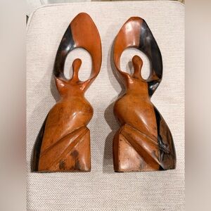 Hand-Carved Wooden Figurines | Set‎ of 2 | African Art | 12” Sculptures